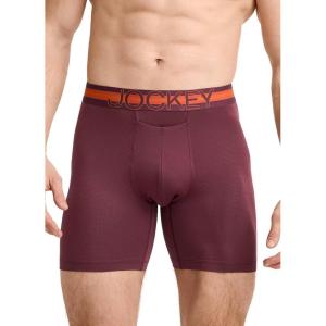 imageJockey Mens Underwear Sport Stability Pouch Microfiber 6quot Boxer BriefBlack Currant