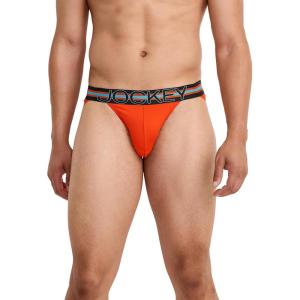 imageJockey Mens Underwear Sport Stability Pouch Microfiber String BikiniOrange Blaze