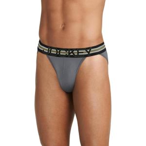 imageJockey Mens Underwear Sport Stability Pouch Microfiber String BikiniVulcan Grey