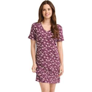 imageJockey Womens Sleepwear Organic Cotton Stretch Sleep ShirtFrayed Plum Floral