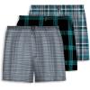 imageJockey Mens Underwear Classics Full Cut 5quot Boxer  3 PackSilver Line StripeTropical Teal WindowFun Teal Plaid