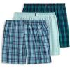 imageJockey Mens Underwear Classics Full Cut 5quot Boxer  3 PackTeal Bold PlaidBeach Foam WeaveGreen and Bold Plaid