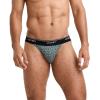 imageJockey Mens Underwear Mens Elance String Bikini  2 PackGreen Duet GeoOpulent Jade