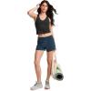 imageJockey Womens Activewear EVERACTIVE VNeck Crop Tank with Builtin BraDeep Black