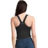 imageJockey Womens Activewear EVERACTIVE VNeck Crop Tank with Builtin BraDeep Black