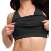 imageJockey Womens Activewear EVERACTIVE VNeck Crop Tank with Builtin BraDeep Black