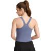 imageJockey Womens Activewear EVERACTIVE VNeck Crop Tank with Builtin BraInfinity Blue