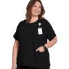 imageJockey Womens Scrubs Womens Comfort Crew Scrub TopBlack