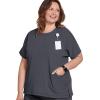 imageJockey Womens Scrubs Womens Comfort Crew Scrub TopCharcoal