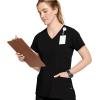 imageJockey Womens Scrubs Womens Mock Wrap Scrub TopBlack