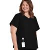 imageJockey Womens Scrubs Womens Mock Wrap Scrub TopBlack