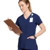 imageJockey Womens Scrubs Womens Mock Wrap Scrub TopNew Navy
