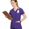 imageJockey Womens Scrubs Womens Mock Wrap Scrub TopPurple