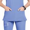 imageJockey Womens Scrubs Womens True Fit Crossover VNeck Scrub TopCeil Blue