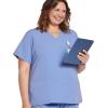 imageJockey Womens Scrubs Womens True Fit Crossover VNeck Scrub TopCeil Blue