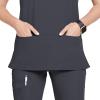 imageJockey Womens Scrubs Womens True Fit Crossover VNeck Scrub TopCharcoal Grey