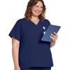 imageJockey Womens Scrubs Womens True Fit Crossover VNeck Scrub TopNew Navy
