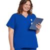 imageJockey Womens Scrubs Womens True Fit Crossover VNeck Scrub TopRoyal Blue
