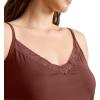 imageJockey Womens Shapewear Skimmies Ultralight Smoothing Soft Stretch Lace CamiTuscan Brown