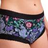 imageJockey Womens Underwear Soft Stretch Lace Microfiber BriefBlack Nouveau Garden