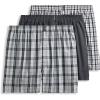 imageJockey Mens Underwear Classics Full Cut 5quot Boxer  3 PackCrafty Grey PlaidPlain ChambrayDelightful Grey Gingham