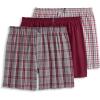 imageJockey Mens Underwear Classics Full Cut 5quot Boxer  3 PackCrafty Red PlaidPlain Red ChambrayDelightful Red Gingham