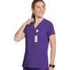 imageJockey Womens Scrubs Womens True Fit Crossover VNeck Scrub TopPurple
