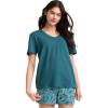 imageJockey Womens Sleepwear Organic Cotton Stretch Short Sleeve TopCurious Teal