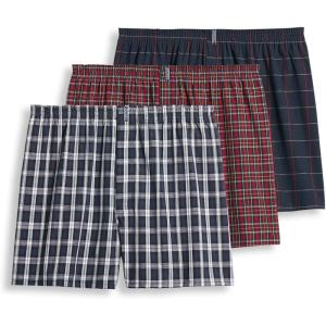 imageJockey Mens Underwear Classics Full Cut 5quot Boxer  3 PackNavy TartanClassic Red TartanNavy Windowpane