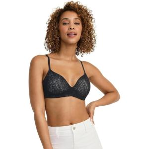 imageJockey Womens Bra Smooth ampamp Sleek Lace Demi Coverage Wirefree TShirt BraBlack