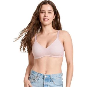 imageJockey Womens Bra Smooth ampamp Sleek Lace Full Coverage Wirefree TShirt BraPink Haze