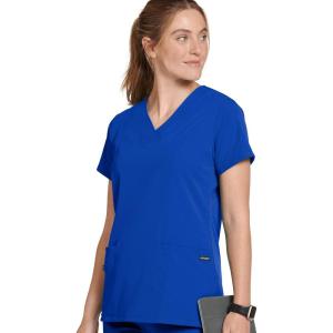 imageJockey Womens Scrubs Womens VNeck Crossover Scrub TopRoyal Blue