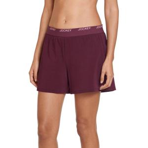 imageJockey Womens Sleepwear Worry Free Cotton Stretch Heavy Absorbency Period Sleep ShortDeepest Burgundy