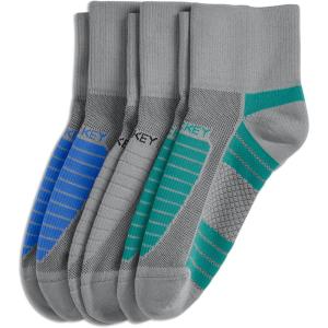 imageJockey Womens Socks Womens Sport Quarter Socks  3 PackLight Grey on TealLight GreyLight Grey on Bahama Blue