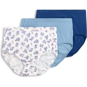 imageJockey Womens Underwear Elance Breathe Brief  3 PackBlue StardustStardust Tropic BouquetMarina Blue