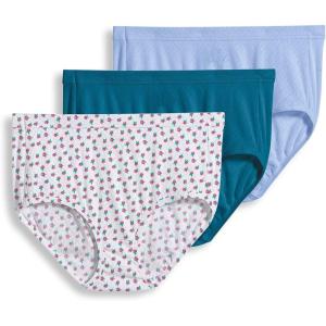 imageJockey Womens Underwear Elance Breathe Brief  3 PackPowder BlueBloom DotLake Blue