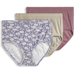 imageJockey Womens Underwear Elance Breathe Brief  3 PackSandy ShimmerFrayed Hydrangea FloralPurple Haze