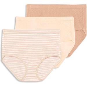 imageJockey Womens Underwear Elance Breathe Brief  3 PackWhisper StripeSheer PeachLight