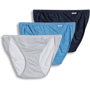 imageJockey Womens Underwear Elance String Bikini  3 PackDeep Blue HeatherDeep Blue DotSea Blue Heather