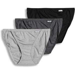 imageJockey Womens Underwear Elance String Bikini  3 PackGrey HeatherCharcoal HeatherBlack