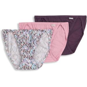 imageJockey Womens Underwear Elance String Bikini  3 PackPink HarmonyUneven LinesCherry Wine