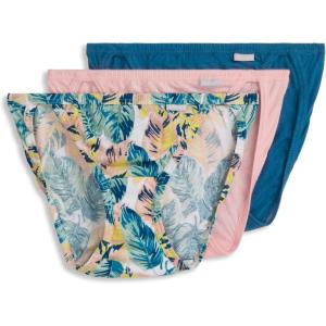 imageJockey Womens Underwear Elance String Bikini  3 PackReally TealArtistic PalmSunrise Peach