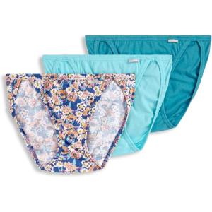imageJockey Womens Underwear Elance String Bikini  3 PackTeal SlateJoy FloralCaspian Sea