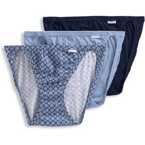 imageJockey Womens Underwear Elance String Bikini  3 PackTrue NavyPetite Blue GeoShower