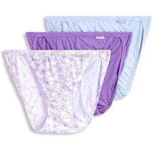 imageJockey Womens Underwear Elance String Bikini  3 PackWake BlueGarden BloomsPurple Amethyst