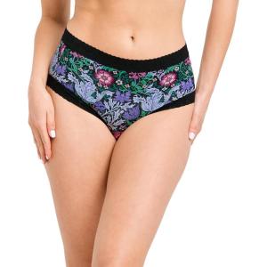 imageJockey Womens Underwear Soft Stretch Lace Microfiber BriefBlack Nouveau Garden