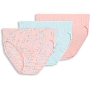 imageJockey Womens Underwear Supersoft Breathe French Cut  3 PackTessa FloralEcho BlueSunrise Peach