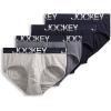 imageJockey Mens Underwear ActiveStretch Brief  4 PackTrue NavyLantern GreyTrue NavyGrey Heather