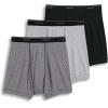 imageJockey Mens Underwear Classic 5quot Boxer Brief  3 PackBlackBlack StripeGrey Heather