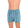 imageJockey Mens Underwear Tapered 5quot Boxer  2 PackField Day Teal PlaidNeedle Weave Stripe